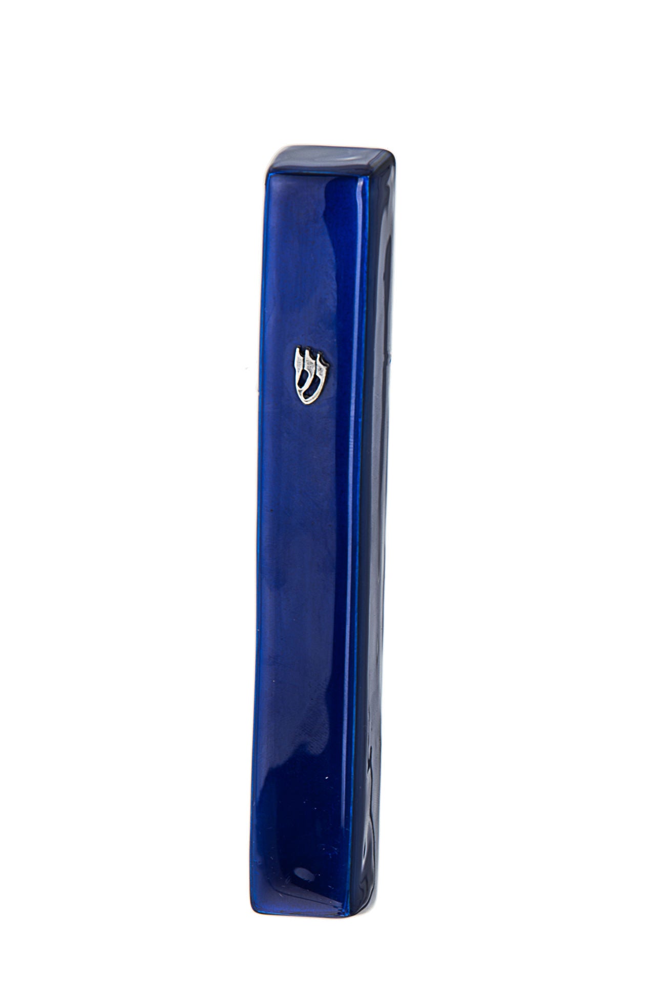 Blue Enamel Jerusalem Mezuzah