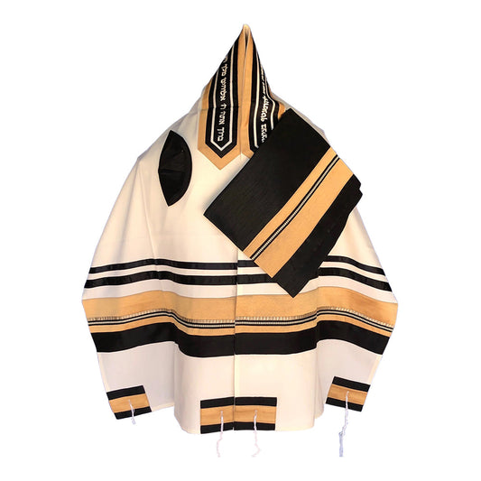 Men's Tallit: ADEB-519 Black & Gold