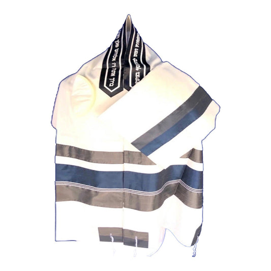 Men's Tallit: ADEB-523 Dark Gray & Dark Aqua