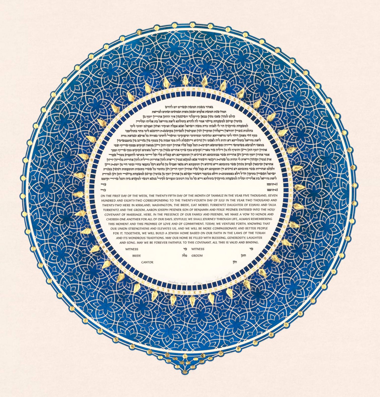 Turquoise Ketubah