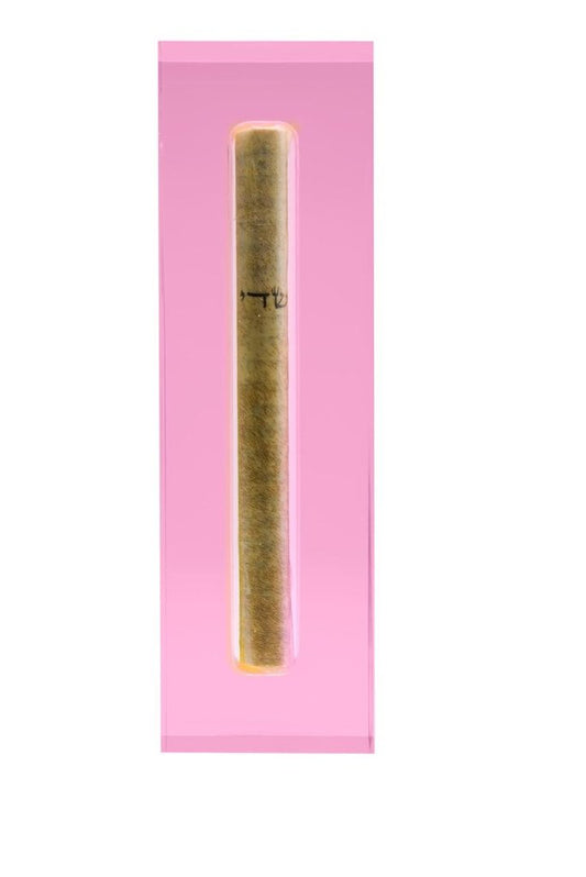 Translucent Pink Acrylic Mezuzah Collection