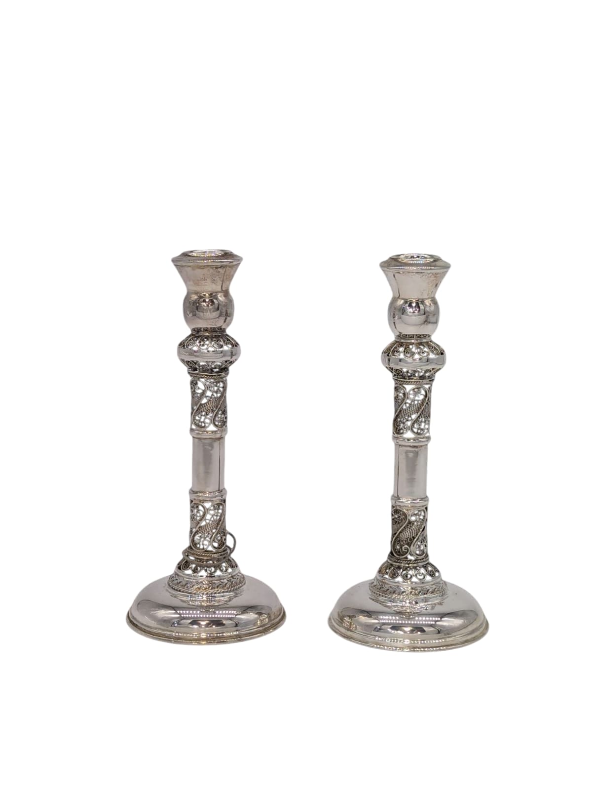 Elegant Filigree: Sterling Silver Candlestick