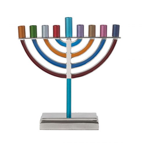 Large Classic Hanukkah Menorah - Multicolor