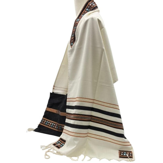 Colorful Metal Squares Wool Tallit