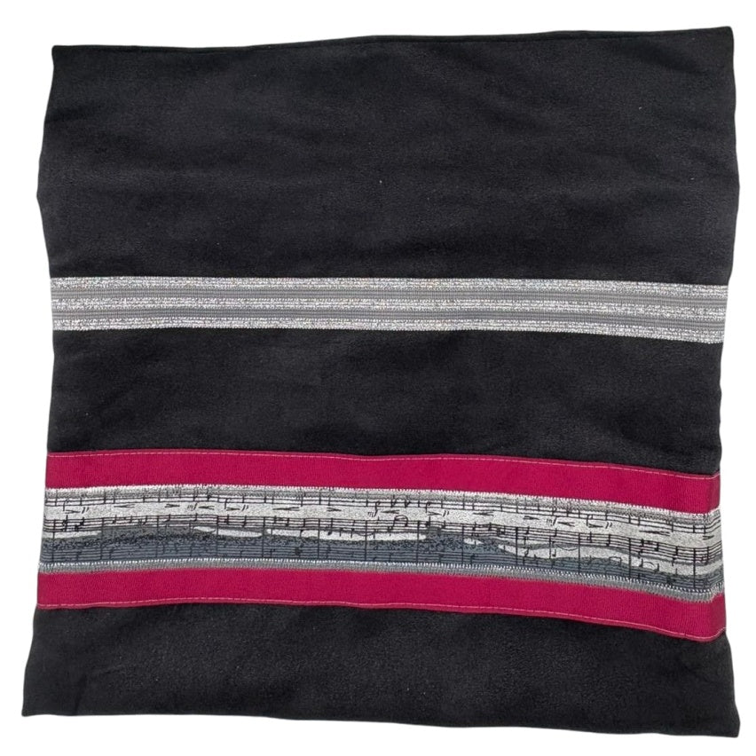 Musical Notes Tallit: Burgundy & Silver