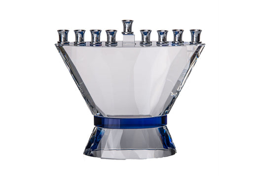 Blue Belt Crystal Menorah