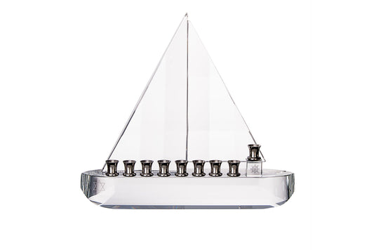 Crystal Sailboat Menorah