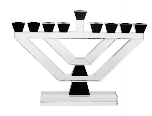 Crystal Menorah with black accents