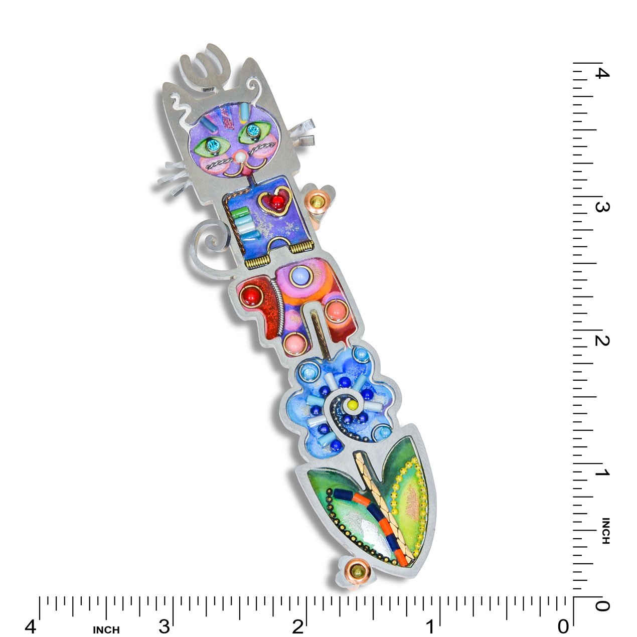 Cat and Chai Childrens Room Mezuzah by Seeka