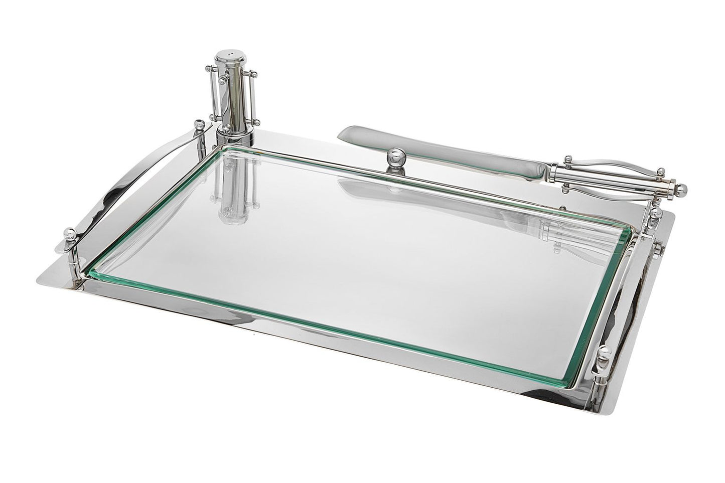 NICKEL PLATE CHALLAH BOARD SET