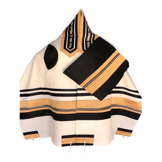 Men's Tallit: ADEB-519 Black & Gold