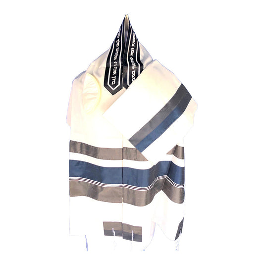 Men's Tallit: ADEB-523 Dark Gray & Dark Aqua