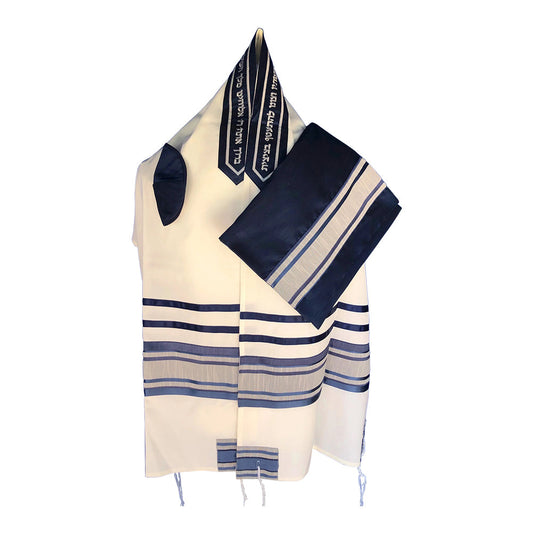 Men's Tallit: ADEB-526 Blue & Gray