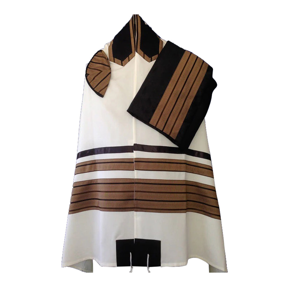 Men's Tallit: ADEB-919 Brwon & Black