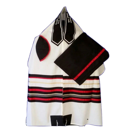 Men's Tallit: ADEB-972 Black & Red