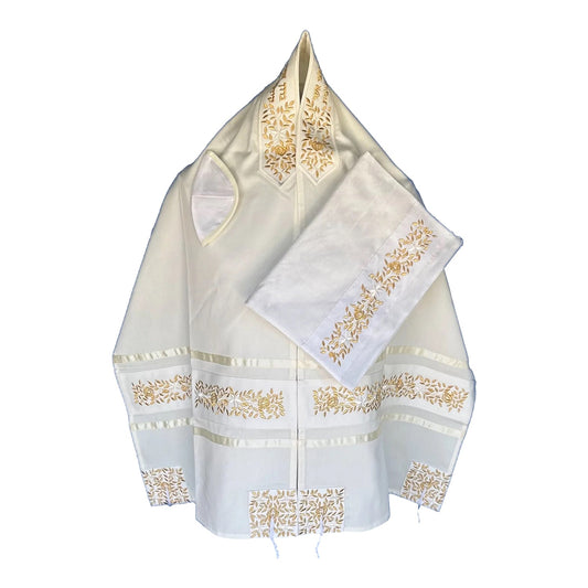 Women's Tallit: Ade-104 Gold Rose Tallit
