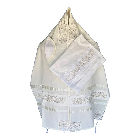 Women's Tallit: Ade-104 Silver Rose Tallit