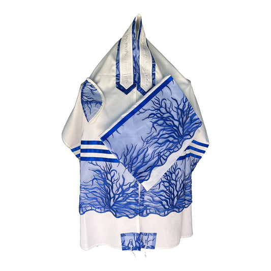 Women's Tallit: Ade-124 Royal Blue Tree of Life Tallit