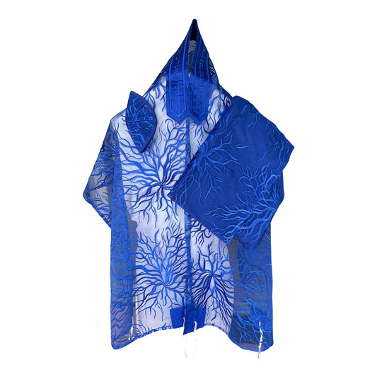 Women's Tallit: Ade-125 Royal blue Tree of Life Tallit