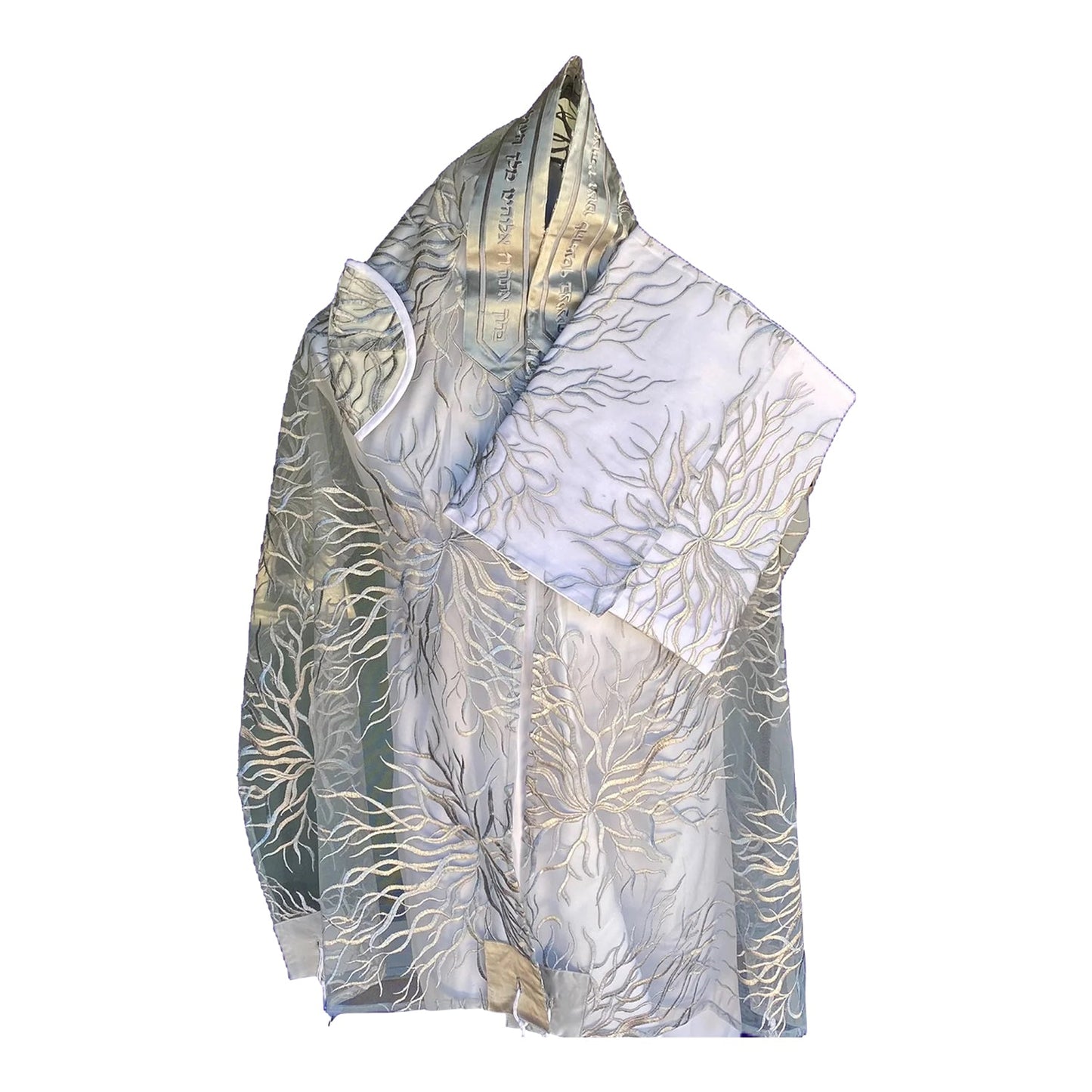 Women's Tallit: Ade-709 Silver Tree of Life Tallit
