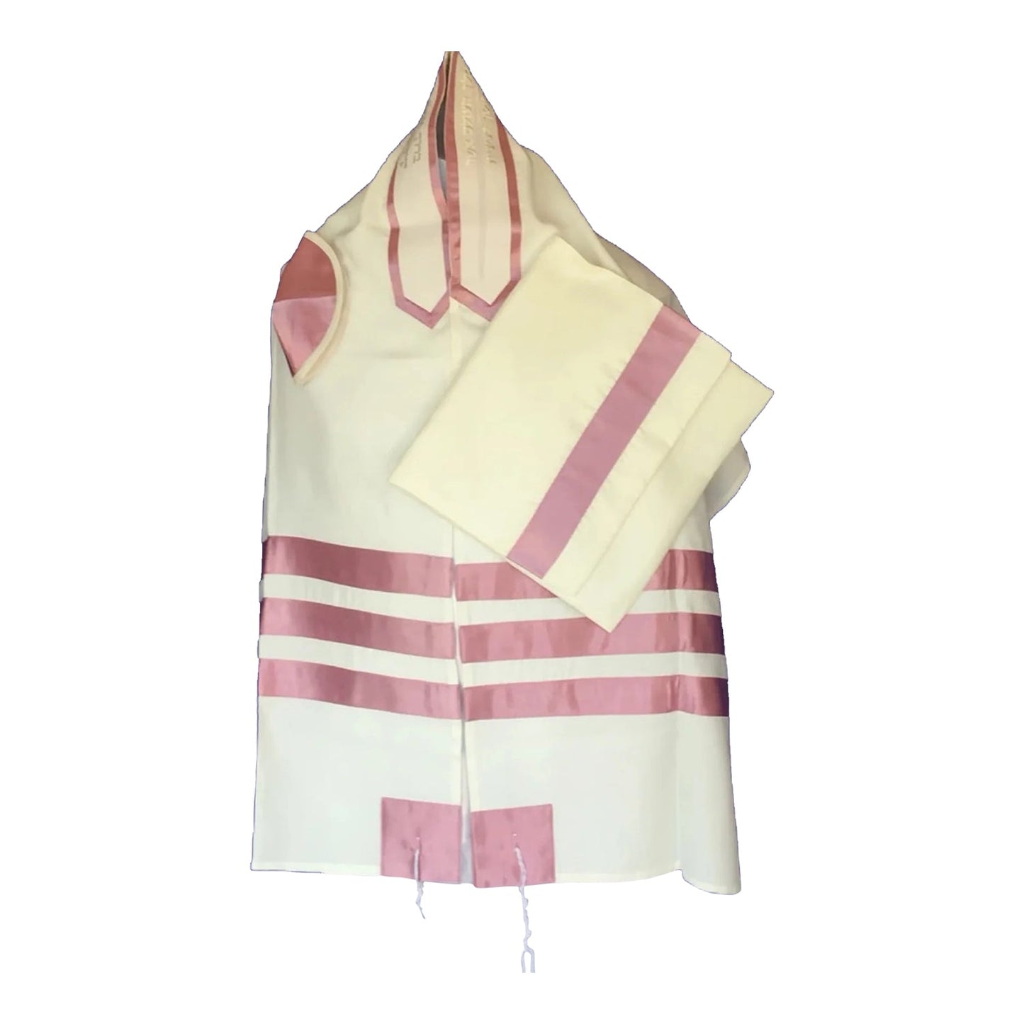 Women's Tallit: Ade-720 Pink Mouve stripes Tallit