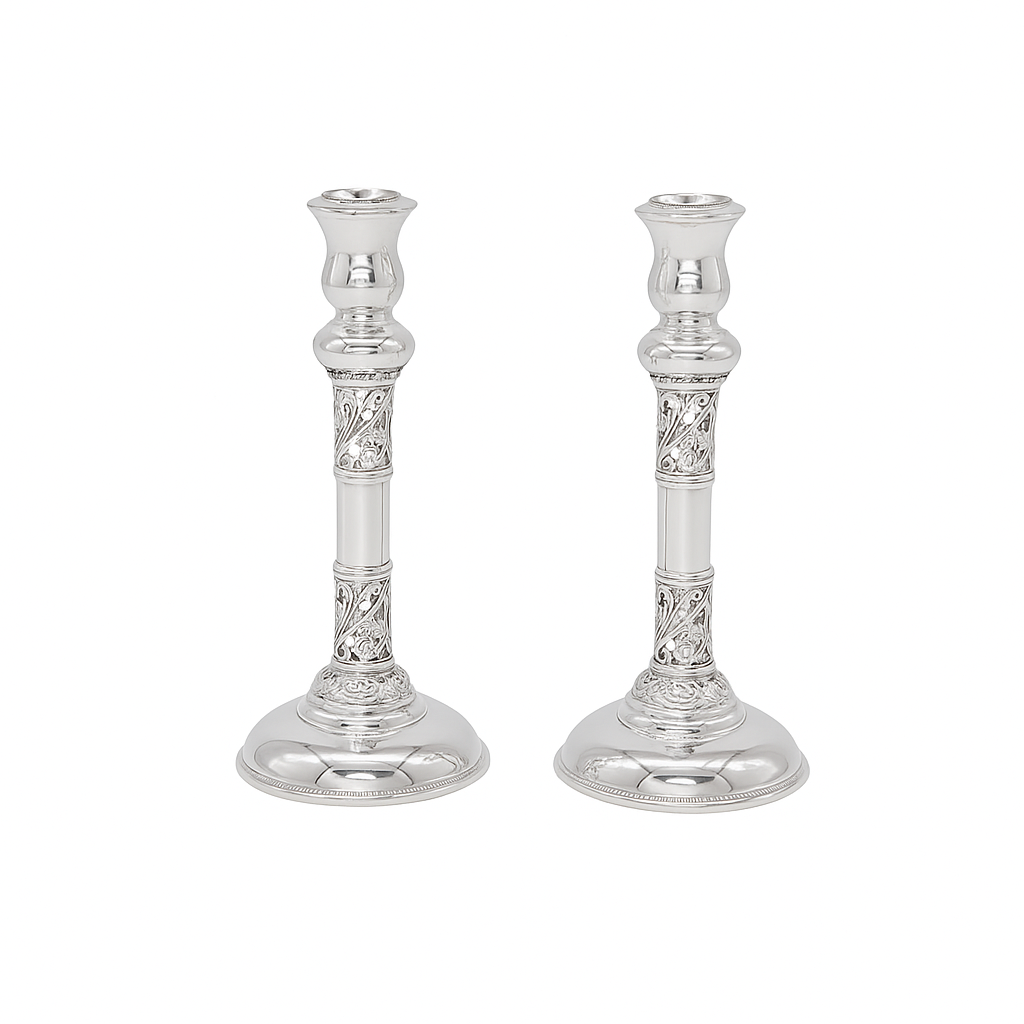 Elegant Filigree: Sterling Silver Candlestick
