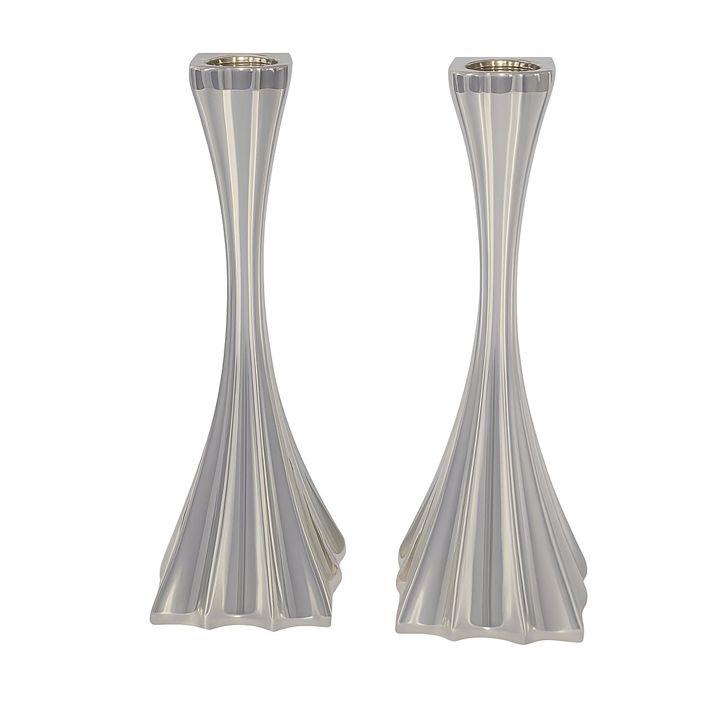 Modern Grace: Sterling Silver Candlesticks