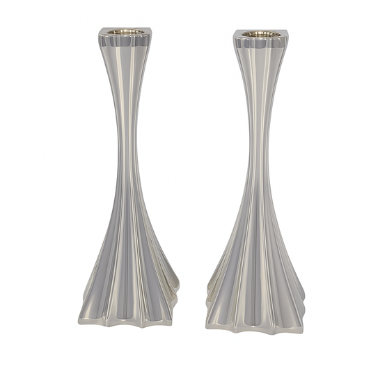 Modern Grace: Sterling Silver Candlesticks