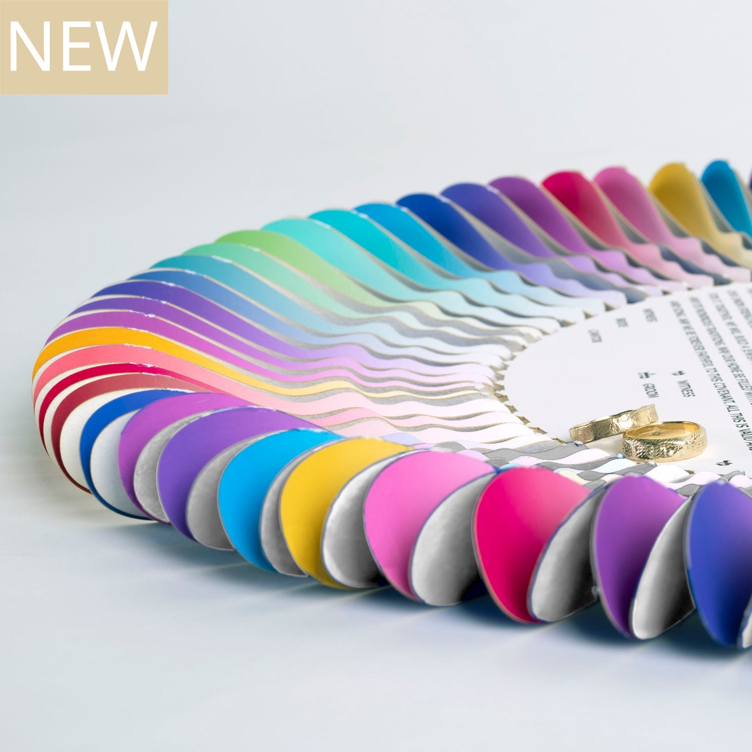 Radiance Ketubah, rainbow accordion-style pages with gold clasp detail.