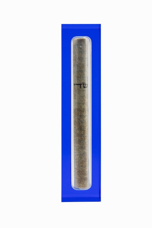 Translucent Blue Acrylic Mezuzah - Small by Apeloig Collection
