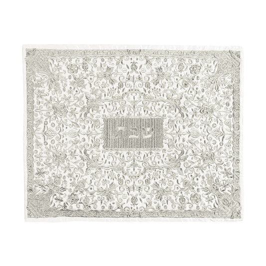 Challah Cover - Full Embroidery - Silver