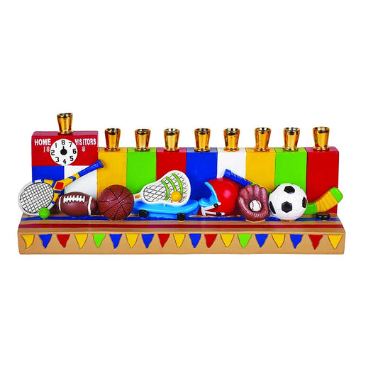 COLORFUL CAST RESIN SPORTS MENORAH