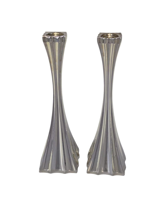 Modern Grace: Sterling Silver Candlesticks