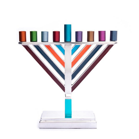 Small Hanukkah Menorah - Chabad - Multicolor