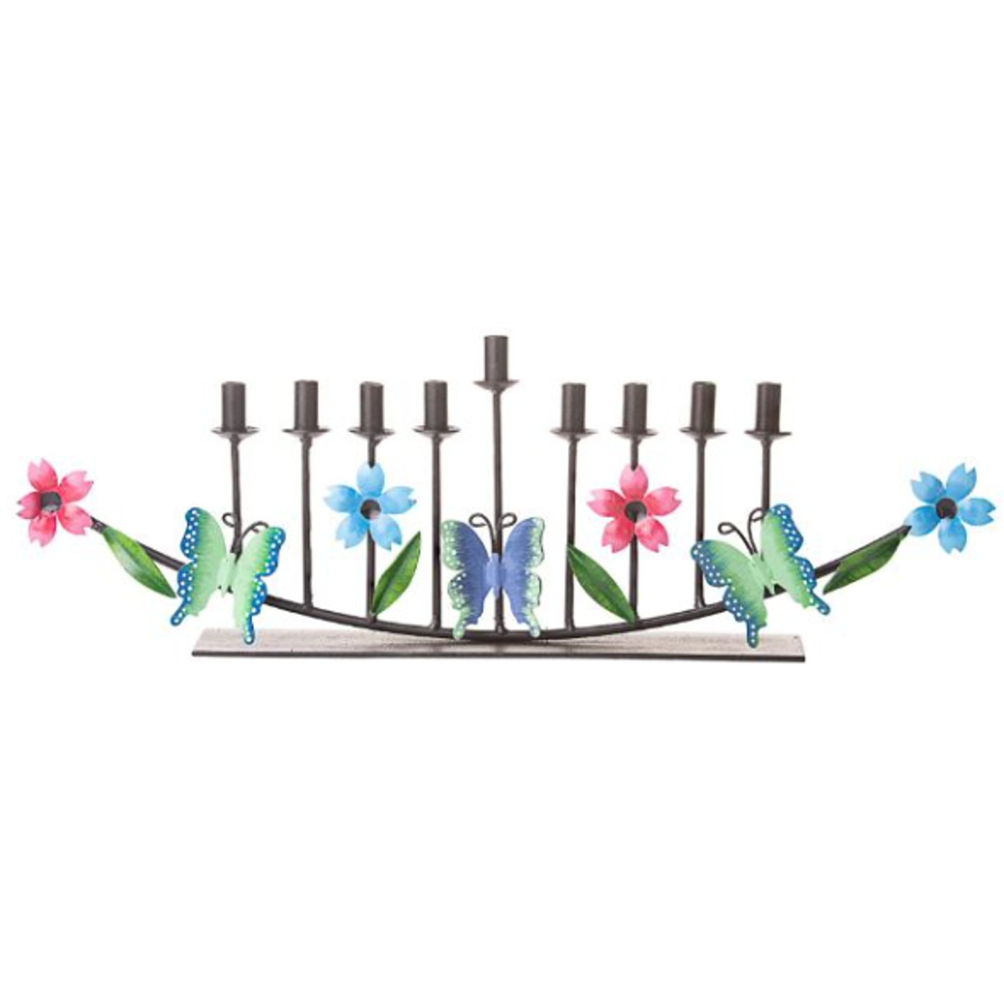Menorah - Butterflies and Flowers