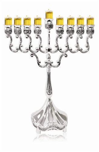 Silver Plated Fancy Menorah with different bottom