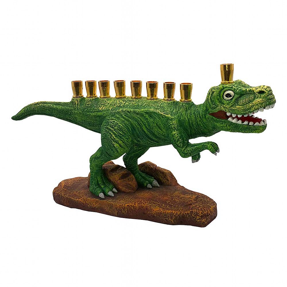 Polyresin Dinosaur Menorah - Natural Tones