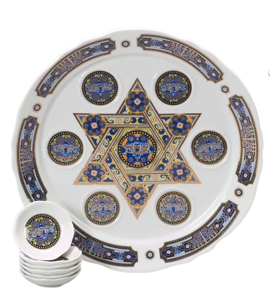 Passover Plate with Jewish star in the Middle