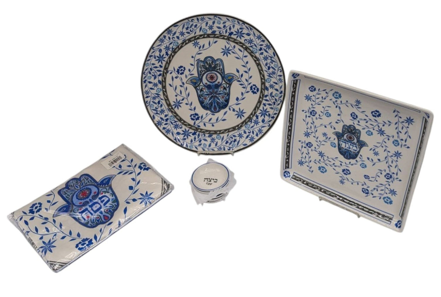 Blue Hamsa Seder Set