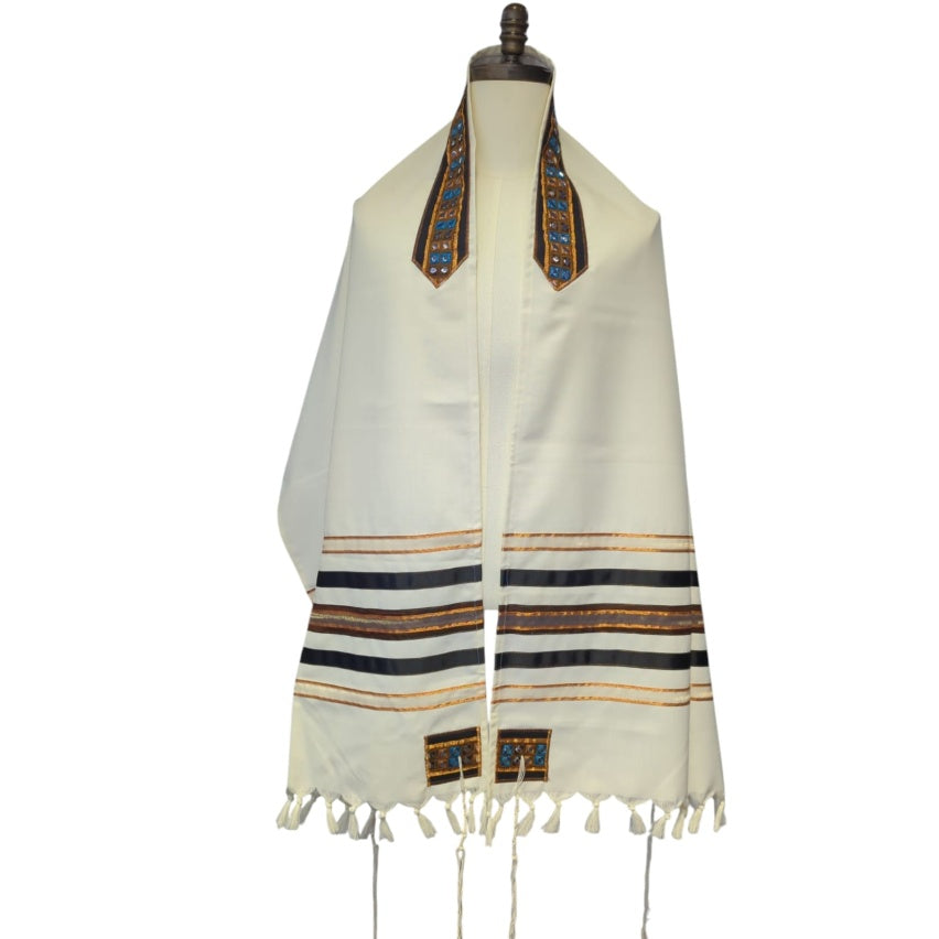 Colorful Metal Squares Wool Tallit