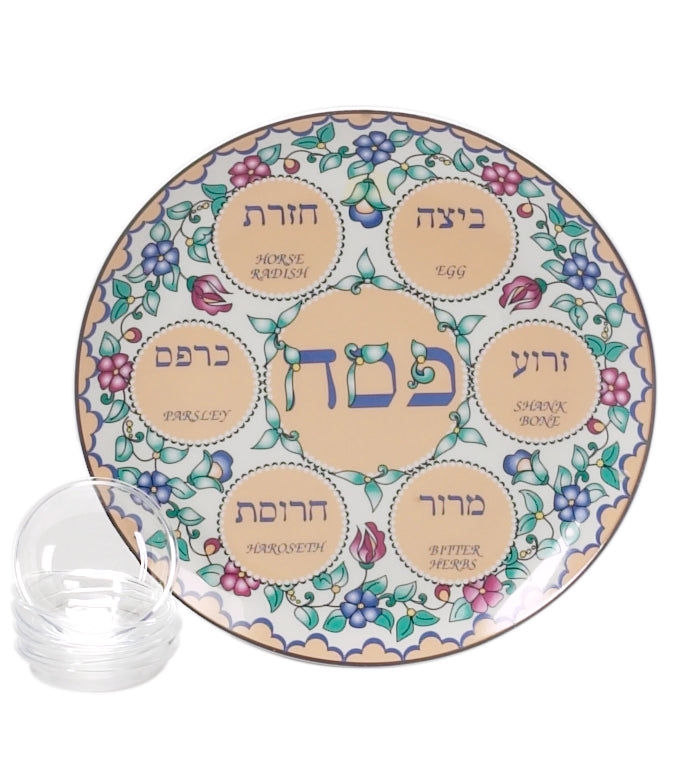 Passover Plate with flower design