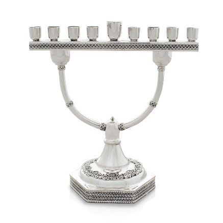 Sterling Silver Convertible Menorah & Shabbat Candle Holder | Dual-Purpose Judaica