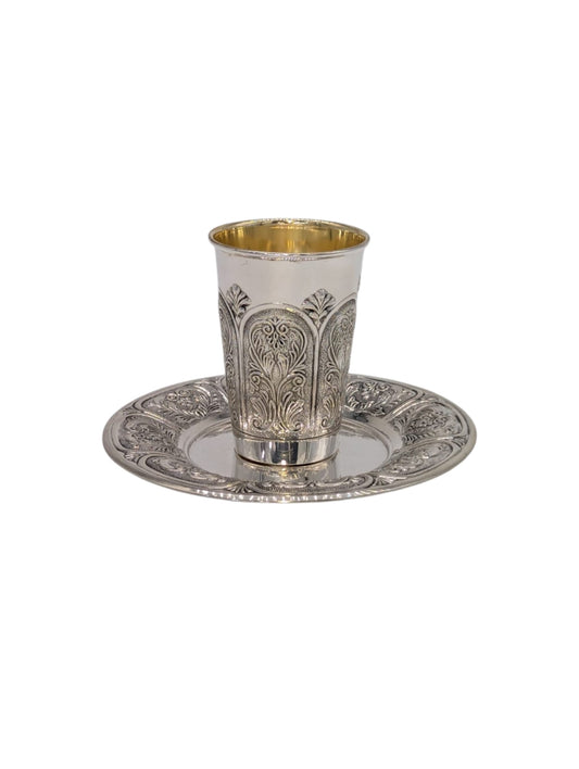 Eternal Blessings: Sterling Silver Kiddush Cup & Plate