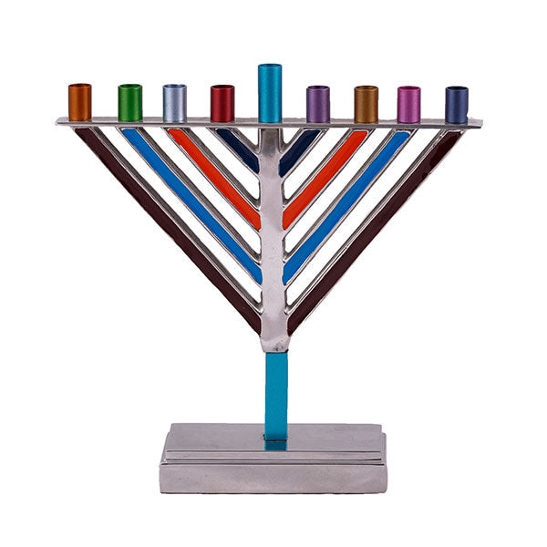 Small Hanukkah Menorah - Chabad - Multicolor