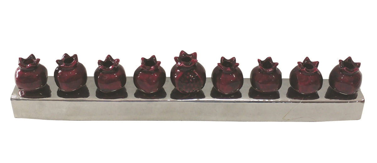 Emanuel Pomegranate Menorah Red By Majestic